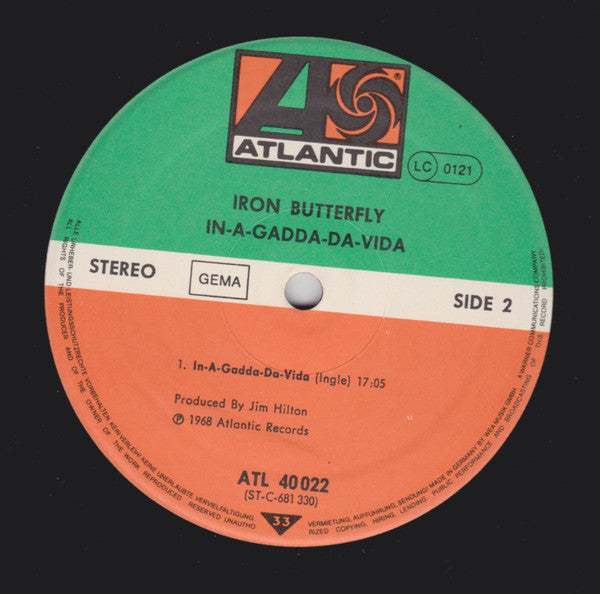 Iron Butterfly : In-A-Gadda-Da-Vida (LP, Album, RE)