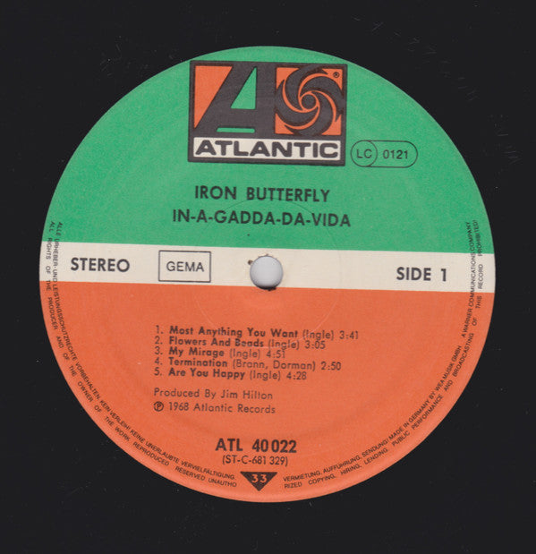 Iron Butterfly : In-A-Gadda-Da-Vida (LP, Album, RE)