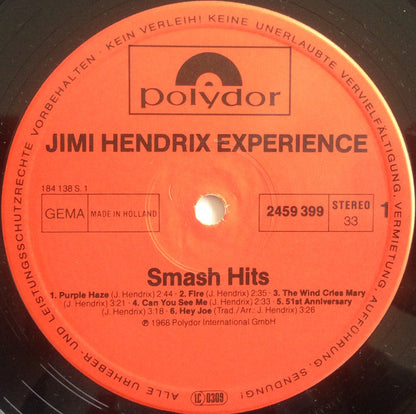 The Jimi Hendrix Experience : Smash Hits (LP, Comp, RE)