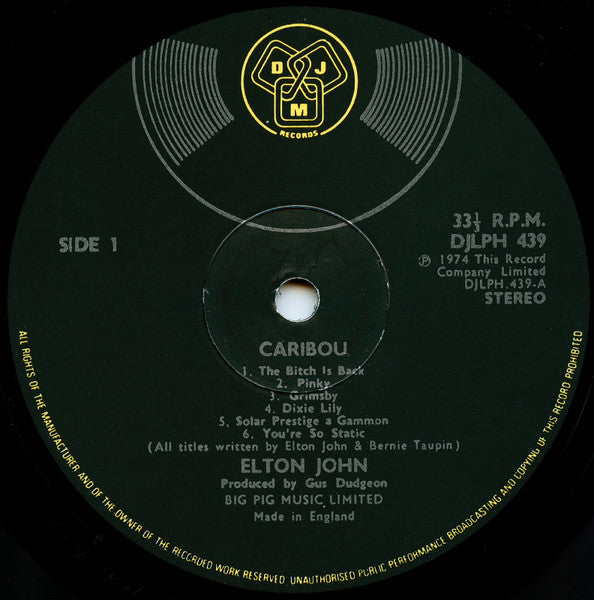 Elton John : Caribou (LP, Album)