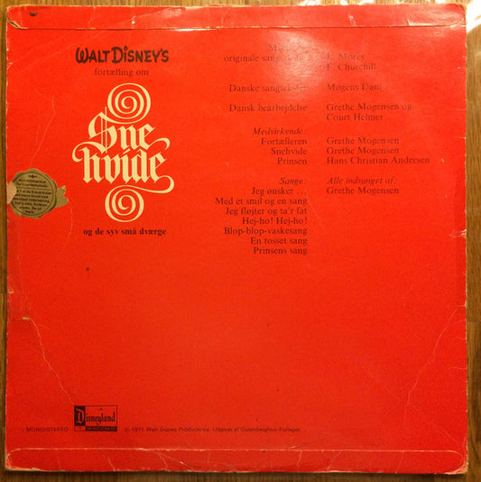 Various : Walt Disney's Snehvide Og De Syv Små Dværge (LP)