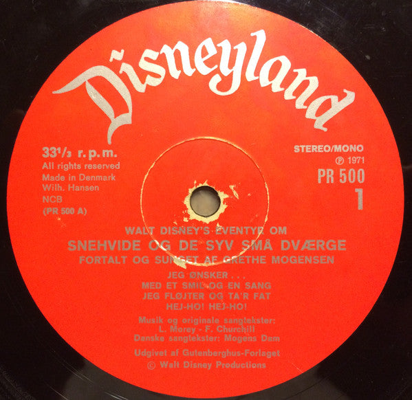 Various : Walt Disney's Snehvide Og De Syv Små Dværge (LP)