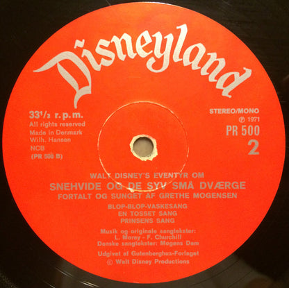 Various : Walt Disney's Snehvide Og De Syv Små Dværge (LP)