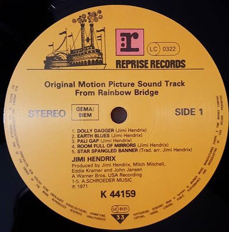 Jimi Hendrix : Rainbow Bridge - Original Motion Picture Sound Track (LP, Album, RE)