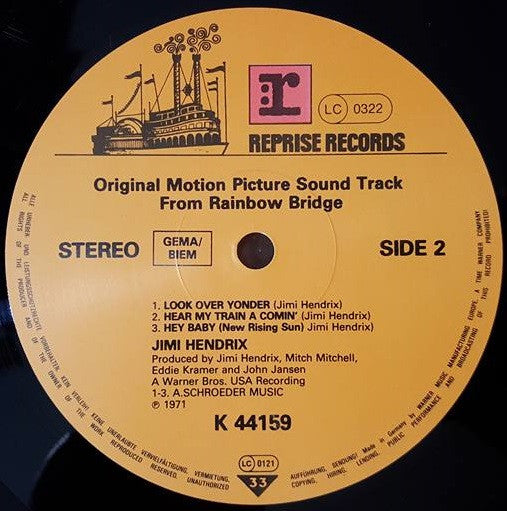 Jimi Hendrix : Rainbow Bridge - Original Motion Picture Sound Track (LP, Album, RE)
