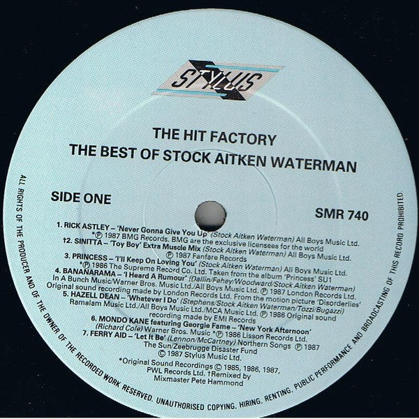 Various : The Hit Factory - The Best Of Stock Aitken Waterman (LP, Album, Comp)