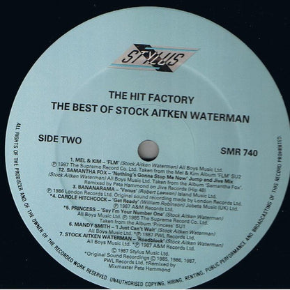 Various : The Hit Factory - The Best Of Stock Aitken Waterman (LP, Album, Comp)