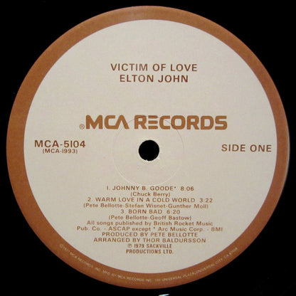 Elton John : Victim Of Love (LP, Album, Glo)