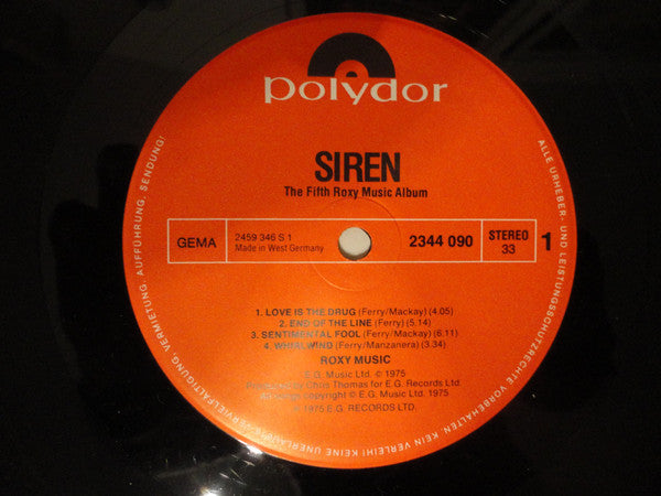 Roxy Music : Siren (LP, Album)
