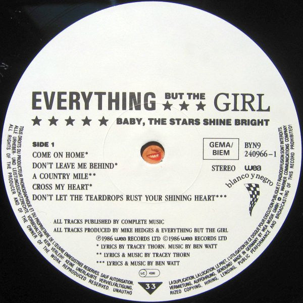 Everything But The Girl : Baby, The Stars Shine Bright (LP, Album, Mat)