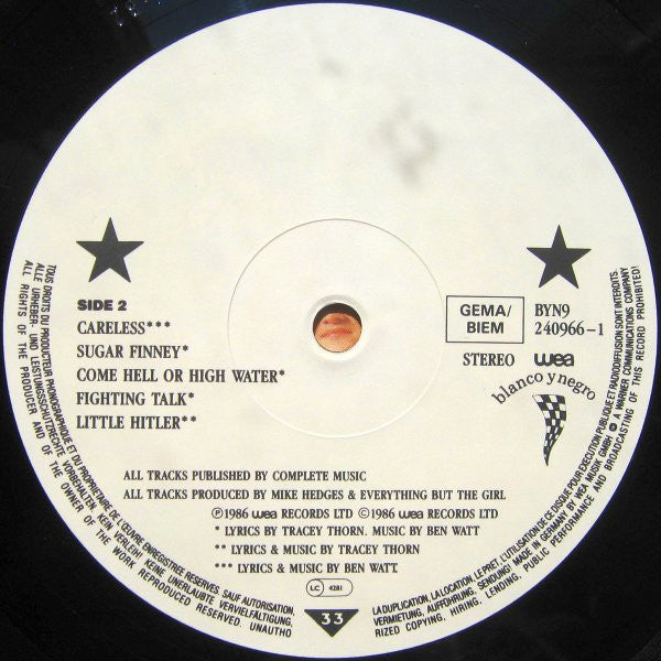 Everything But The Girl : Baby, The Stars Shine Bright (LP, Album, Mat)