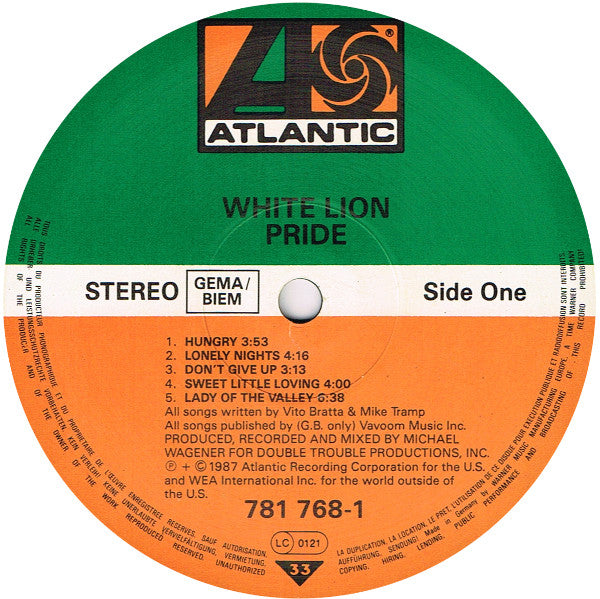White Lion : Pride (LP, Album, RE)