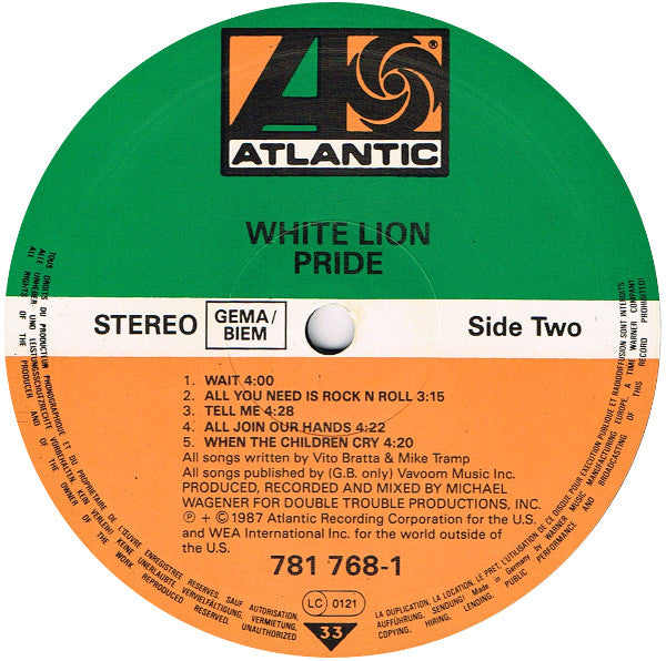 White Lion : Pride (LP, Album, RE)