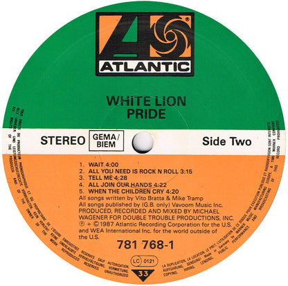 White Lion : Pride (LP, Album, RE)