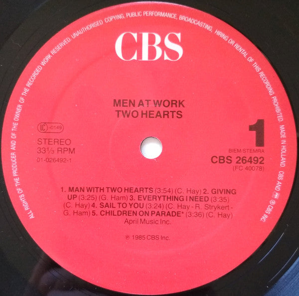 Men At Work : Two Hearts (LP, Album, Gat)
