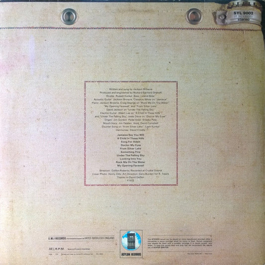 Jackson Browne : Jackson Browne (LP, Album, RP)
