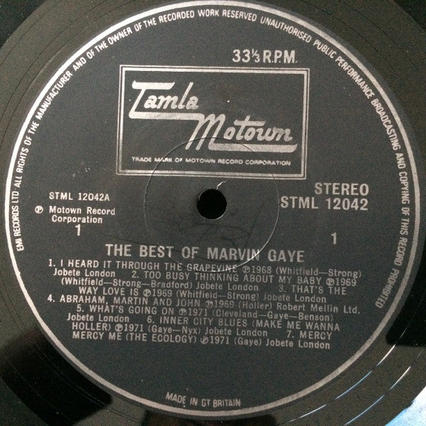 Marvin Gaye : The Best Of Marvin Gaye (LP, Comp)