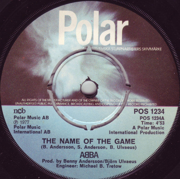 ABBA : The Name Of The Game / I Wonder (Departure) (7", Single, Pus)