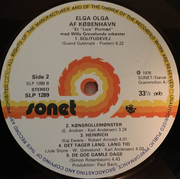 Elga Olga : Elga Olga Af København (LP, RE)