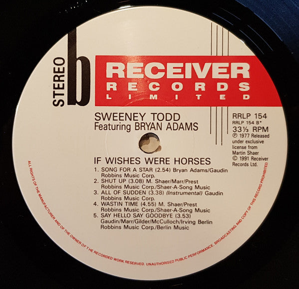 Sweeney Todd Featuring Bryan Adams : If Wishes Were Horses (LP, Album, RE)