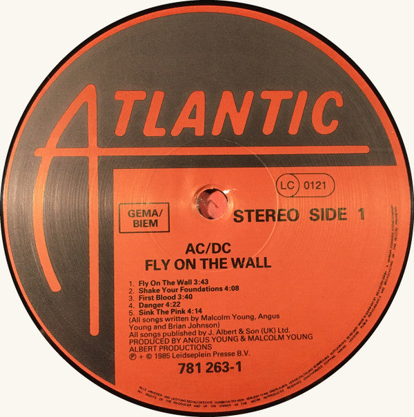 AC/DC : Fly On The Wall (LP, Album, RE, Red)
