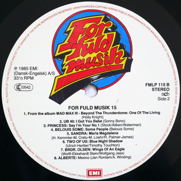 Various : For Fuld Musik 15 (LP, Comp)
