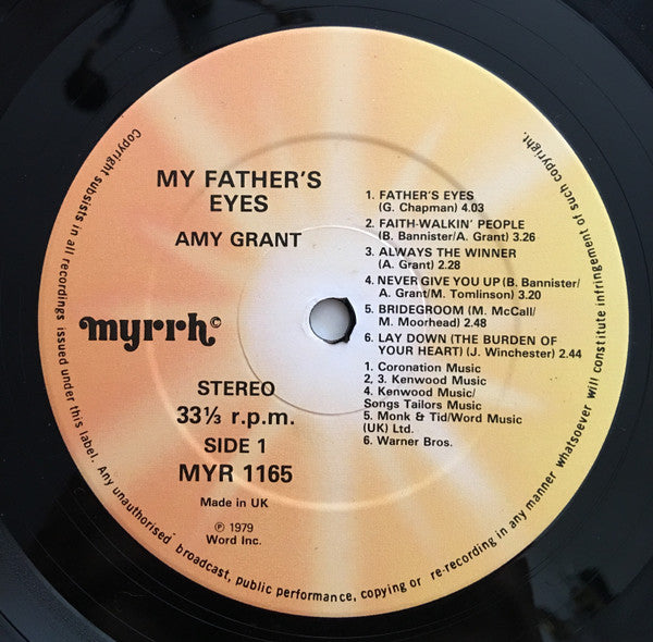 Amy Grant : My Father's Eyes (LP, Album)