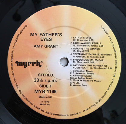 Amy Grant : My Father's Eyes (LP, Album)