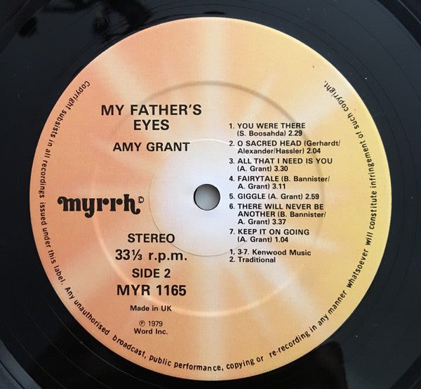 Amy Grant : My Father's Eyes (LP, Album)