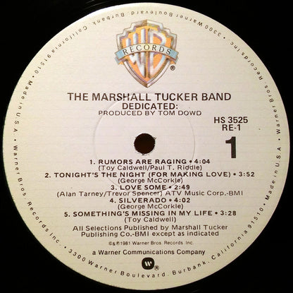 The Marshall Tucker Band : Dedicated (LP, Album, Win)