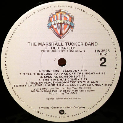The Marshall Tucker Band : Dedicated (LP, Album, Win)