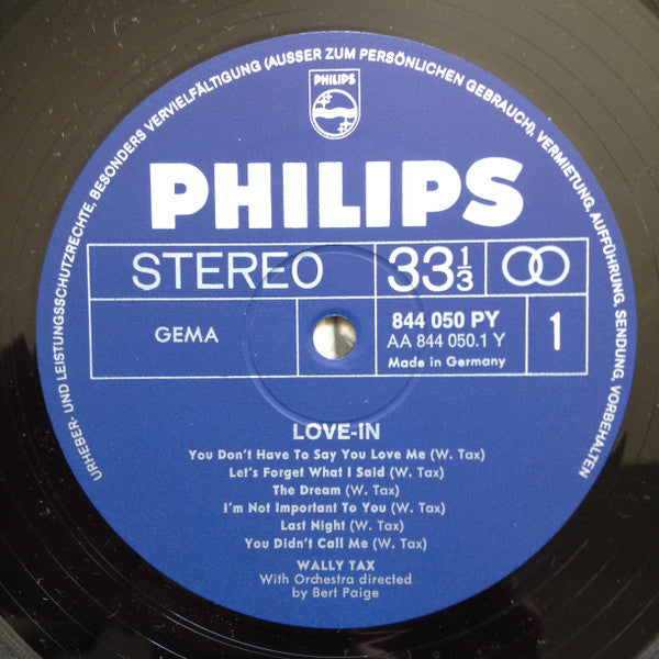 Wally Tax : Love In (LP, Album)