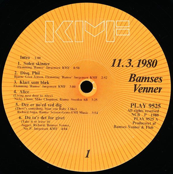 Bamses Venner : 11. 3. 1980 (2xLP)