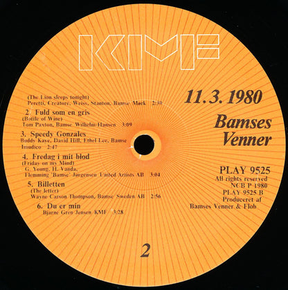 Bamses Venner : 11. 3. 1980 (2xLP)