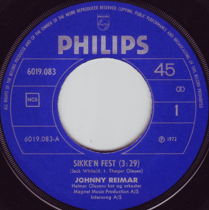 Johnny Reimar : Sikke'n Fest / Aldrig Mer' (7", Single)