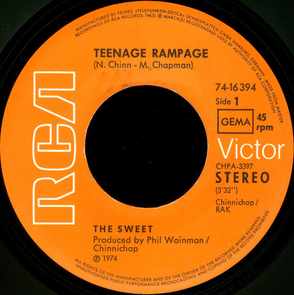 The Sweet : Teenage Rampage (7", Single)