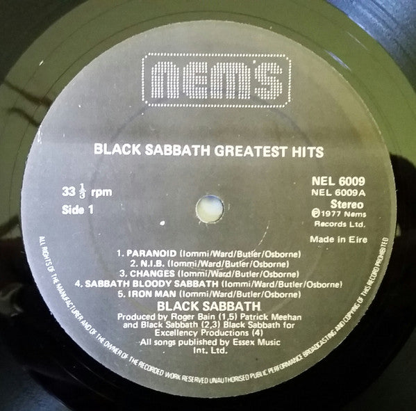 Black Sabbath : Greatest Hits (LP, Comp, RE)