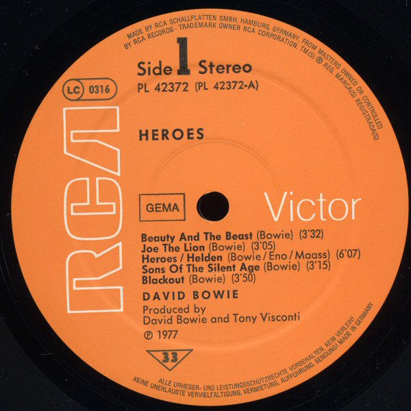 David Bowie : "Heroes" (LP, Album)