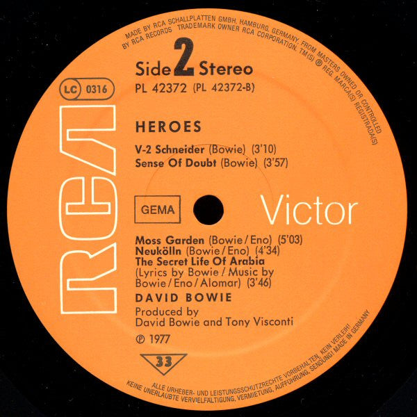 David Bowie : "Heroes" (LP, Album)