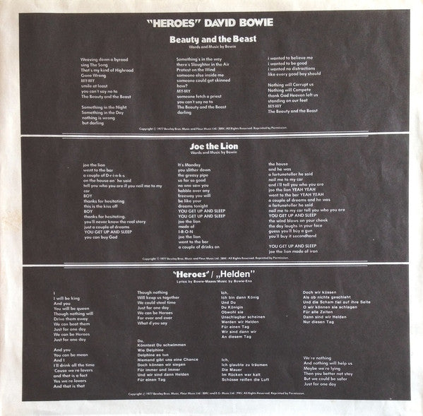 David Bowie : "Heroes" (LP, Album)