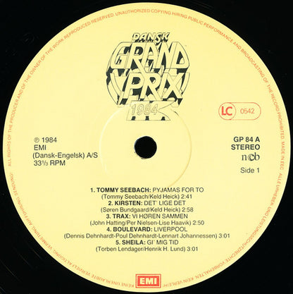 Various : Dansk Grand Prix 1984 (LP)