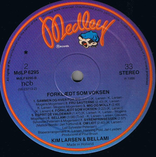 Kim Larsen & Bellami : Forklædt Som Voksen (LP, Album)