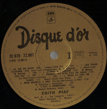 Edith Piaf : Disque D'Or - Vol. 1 (LP, Comp, RE, Gat)