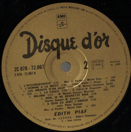 Edith Piaf : Disque D'Or - Vol. 1 (LP, Comp, RE, Gat)