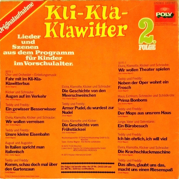Kli-Kla-Klawitter : Kli-Kla-Klawitter 2. Folge (LP)