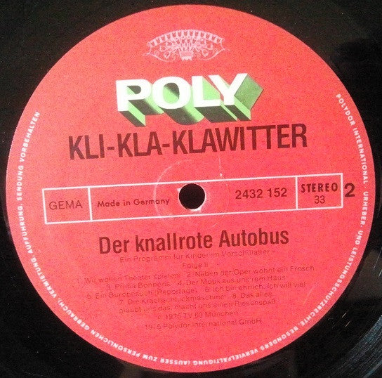 Kli-Kla-Klawitter : Kli-Kla-Klawitter 2. Folge (LP)