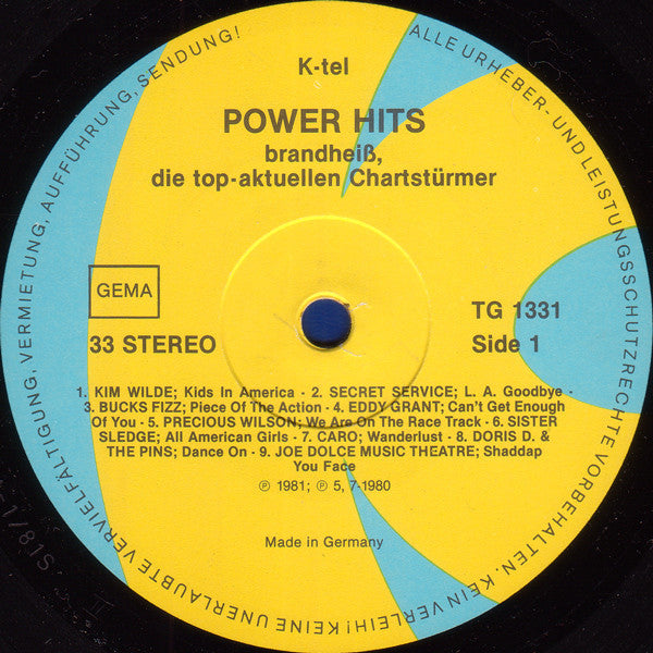 Various : Power Hits (Brandheiß, Die Top-Aktuellen Chartstürmer) (LP, Comp)