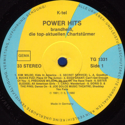 Various : Power Hits (Brandheiß, Die Top-Aktuellen Chartstürmer) (LP, Comp)
