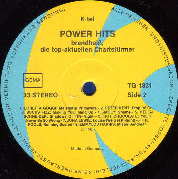 Various : Power Hits (Brandheiß, Die Top-Aktuellen Chartstürmer) (LP, Comp)