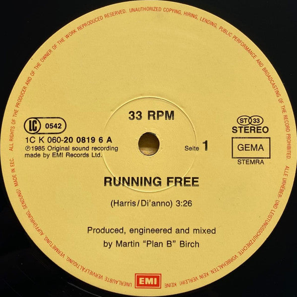 Iron Maiden : Running Free (12", Maxi)
